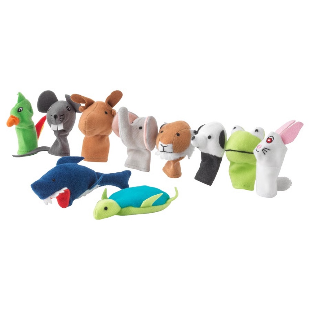 10 Colorful Animal Finger Puppets Set